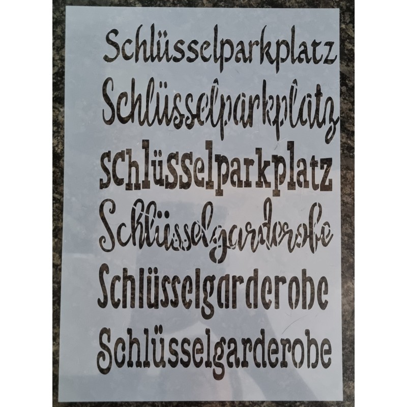 Schablone Schlüsselparkplatz/Schlüsselgarderobe