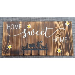 Schlüsselbrett "Home sweet Home" geflammt