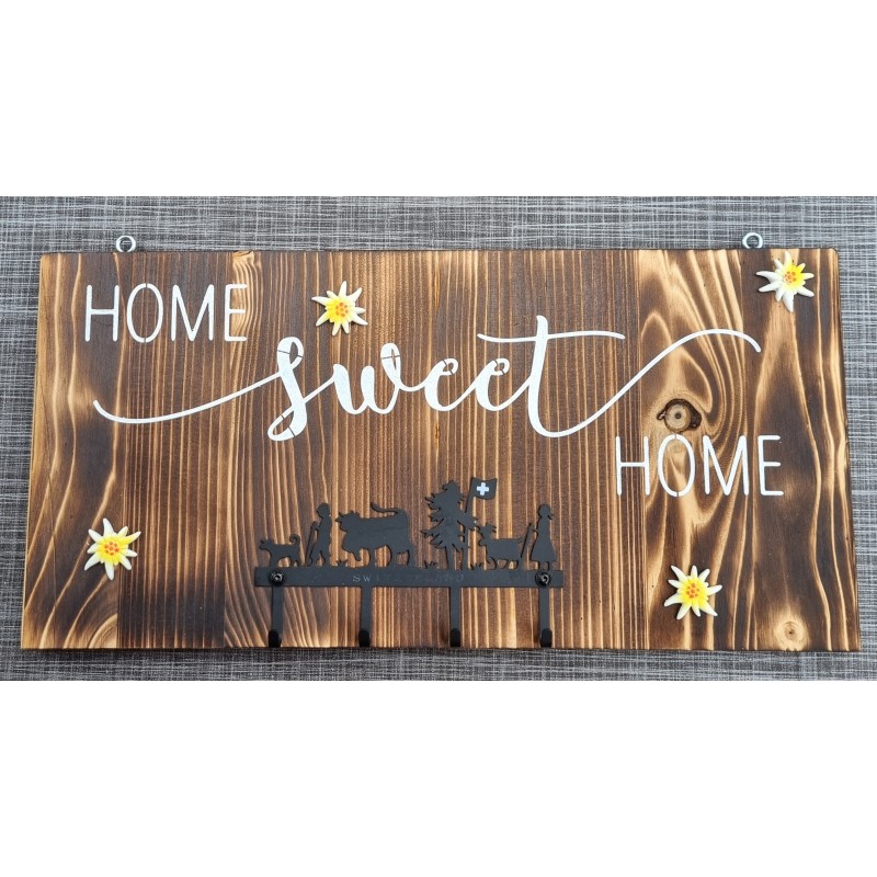 Schlüsselbrett "Home sweet Home" geflammt