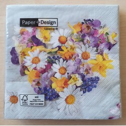 Servietten Blumenherz