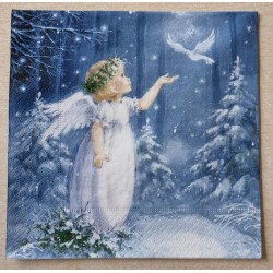 Serviette " Engelmädchen und Taube "