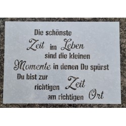 Schablone  " Die schönste Zeit im Leben..."