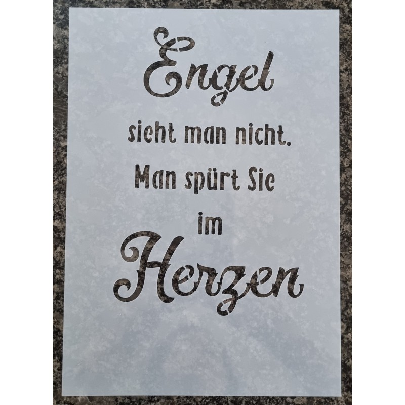 Schablone  " Engel sieht man nicht..."