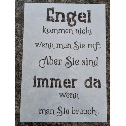 Schablone  " Engel kommen nicht..."