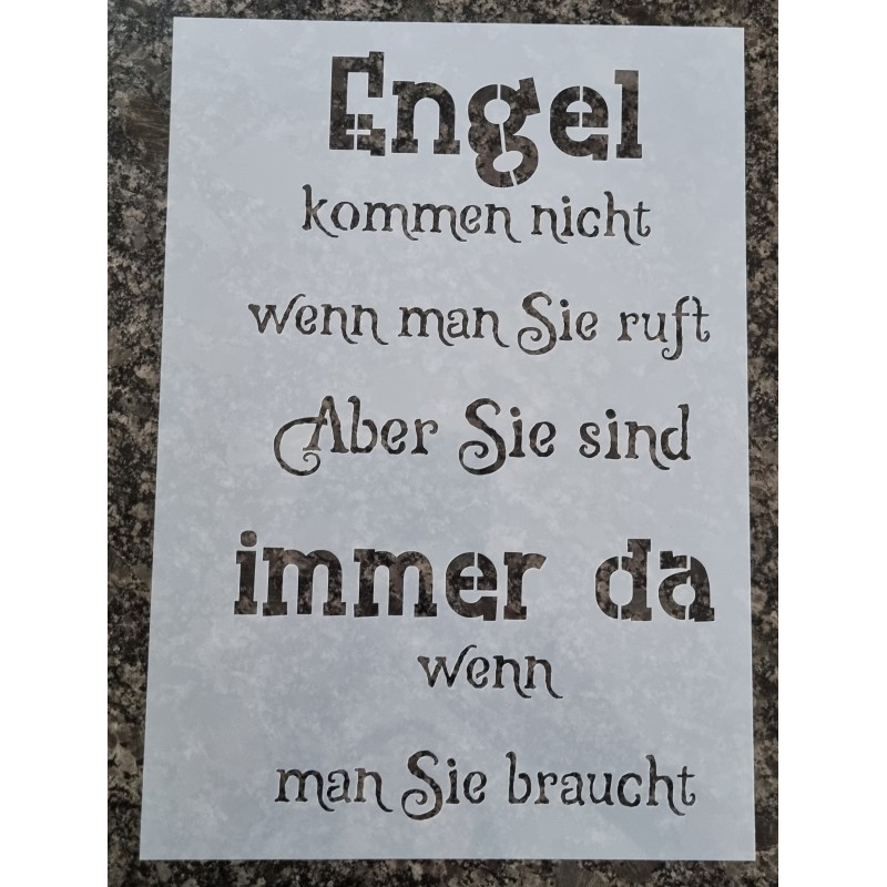 Schablone  " Engel kommen nicht..."