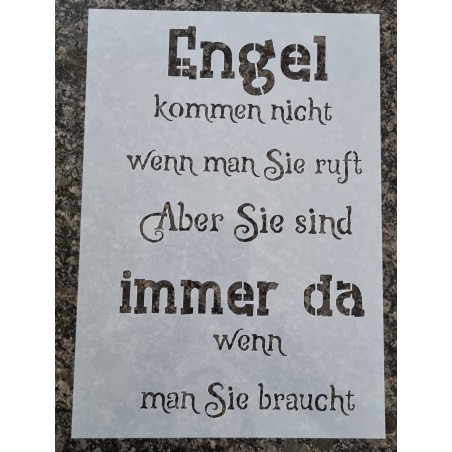 Schablone  " Engel kommen nicht..."