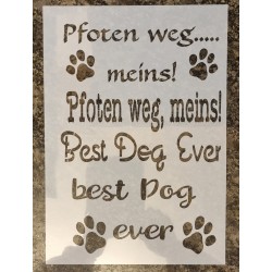 Schablone  " Pfoten weg, meins "