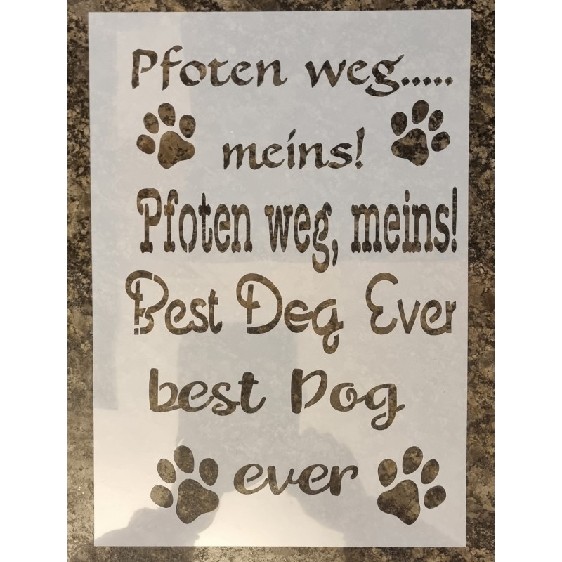 Schablone  " Pfoten weg, meins "