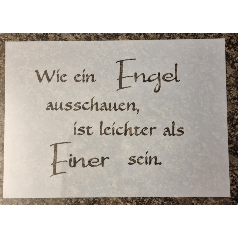 Schablone  " Wie ein Engel ausschauen..."