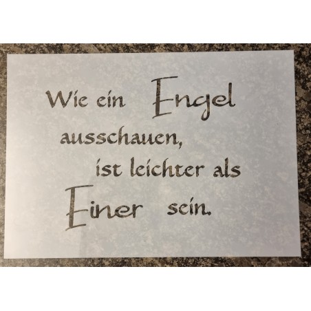 Schablone  " Wie ein Engel ausschauen..."