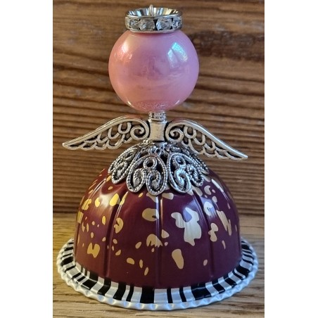 Engel aus Vertuo Kaffeekapseln weinrot/gold/rosa