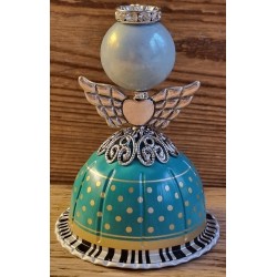 Engel aus Vertuo Kaffeekapseln mint/gold/hellblau