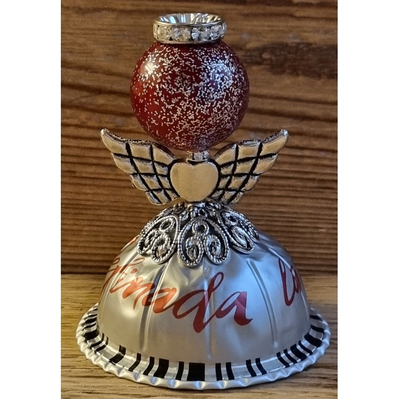 Engel aus Vertuo Kaffeekapseln rot/silber