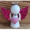 Holz Engel weiss/pink Herz