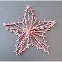 Drahtstern Glitzer rosa