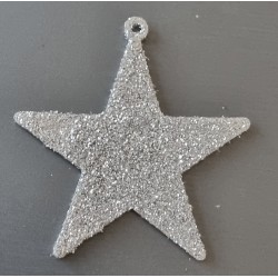 Glitzer Stern Kunststoff silber