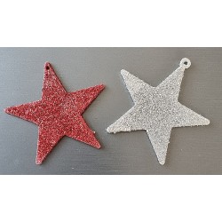 Glitzer Stern Kunststoff silber
