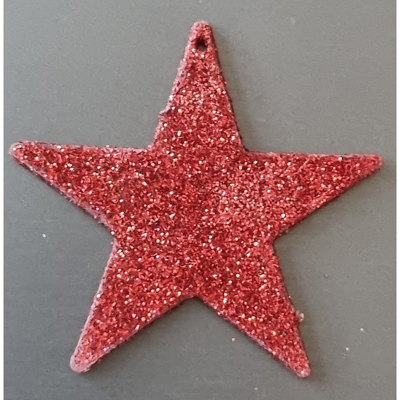 Glitzer Stern Kunststoff rot