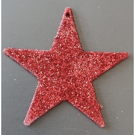 Glitzer Stern Kunststoff rot