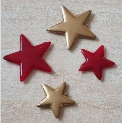 Kunststoff Stern flach goldig