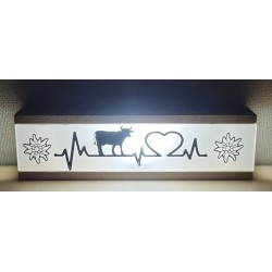 Led Lichterbalken "Kuh/Herzschlag" Eiche