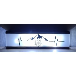 Led Lichterbalken "Berge/Herzschlag/Edelweiss" geflammt