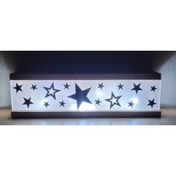 Led Lichterbalken "Viele Sterne" Kirschenholz