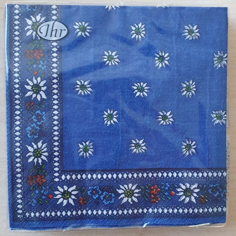 Servietten Eelweiss blau