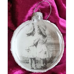 Glaskugel flach Nostalgie "Zwei Mädchen von Hinten"