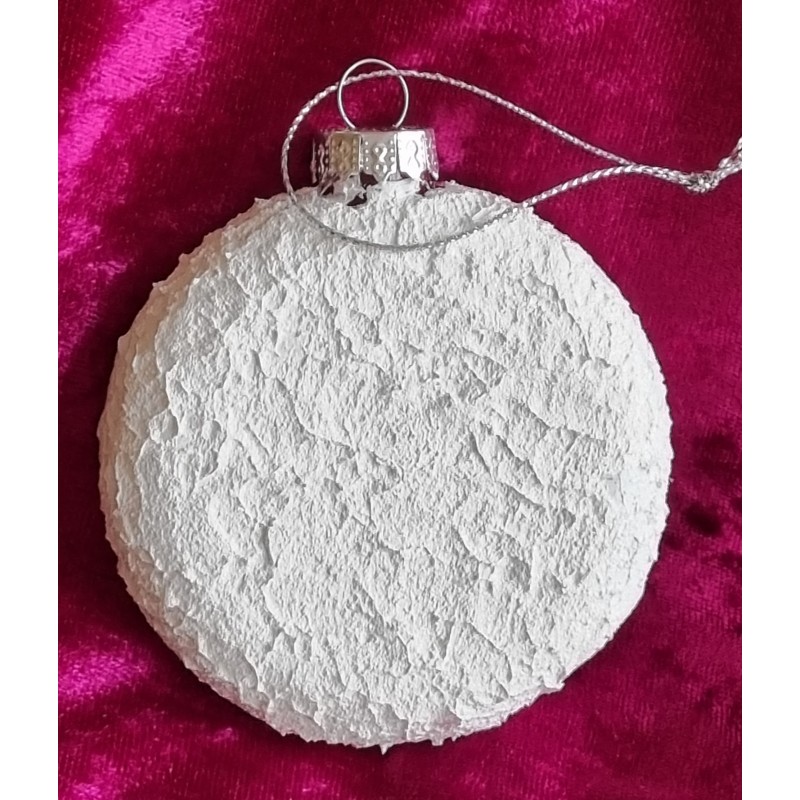 Glaskugel flach Nostalgie "Drei Mädchen/Weihnachtsbaum"