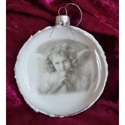 Glaskugel flach Nostalgie "Engel-Mädchen "