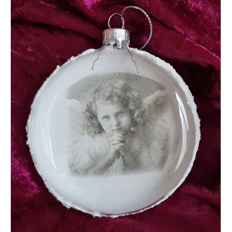 Glaskugel flach Nostalgie "Engel-Mädchen "