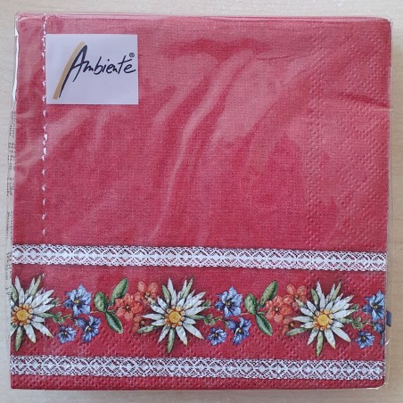 Servietten Edelweiss rot