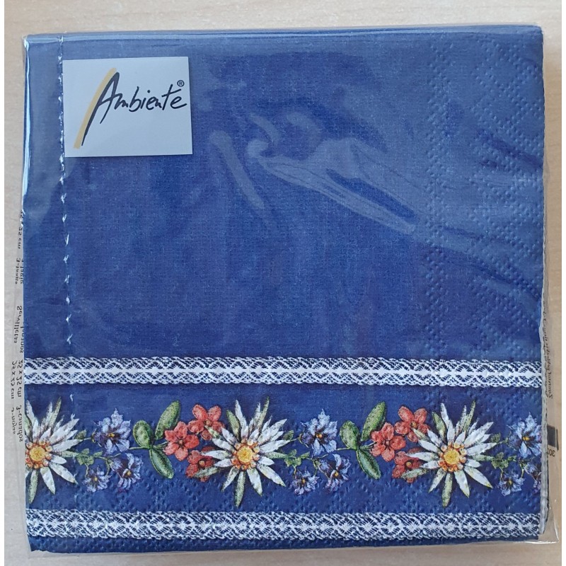 Servietten Edelweiss blau