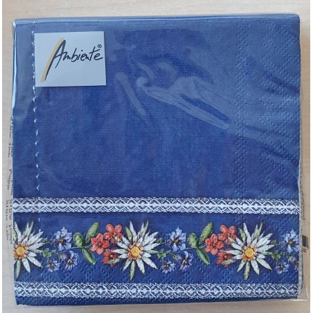 Servietten Edelweiss blau