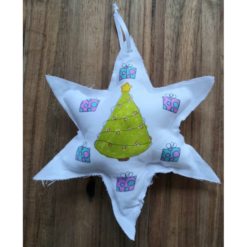 Stoff Stern zum Aufhängen " Weihnachtsbaum "