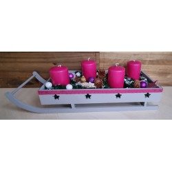 Advents-Schlitten pink