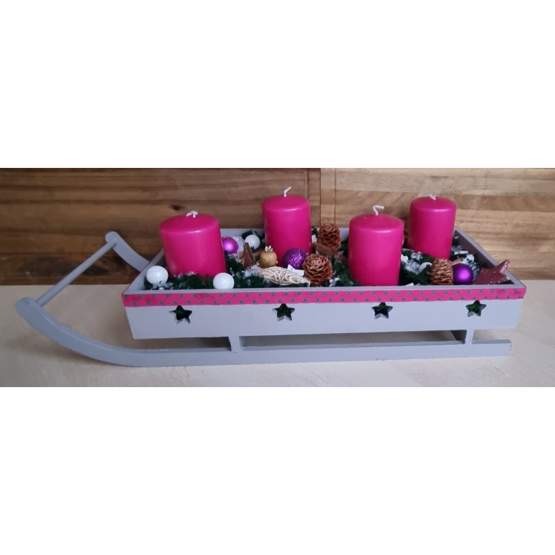 Advents-Schlitten pink