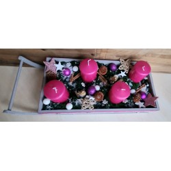 Advents-Schlitten pink