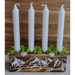 Adventsgesteck Alpenfeeling weiss