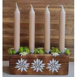 Adventsgesteck Alpenfeeling beige