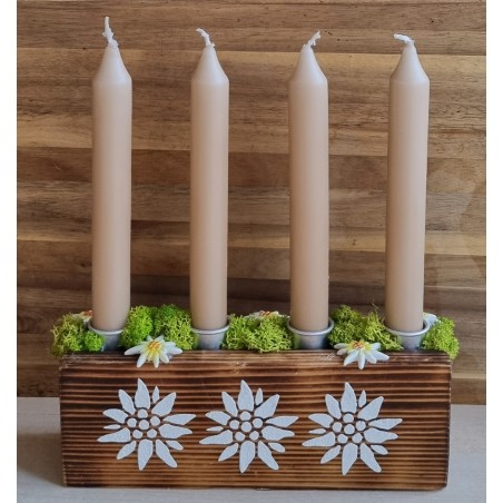 Adventsgesteck Alpenfeeling beige