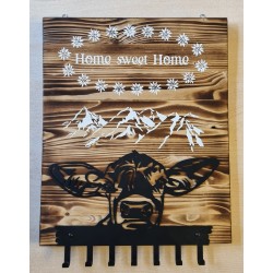 Garderobe Kuhkopf/Home sweet Home geflammt