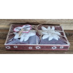 Edelweiss Set " Vo Härze " bordeaux