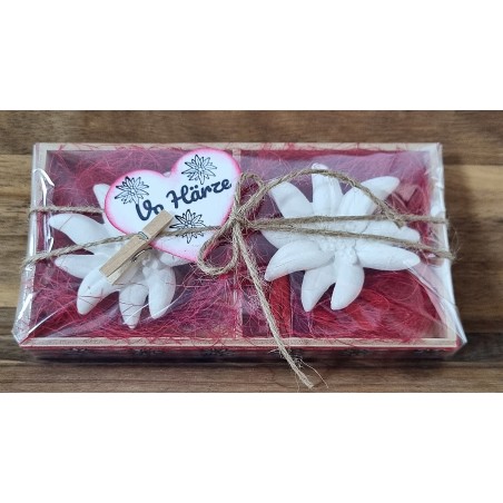 Edelweiss Set " Vo Härze " rot