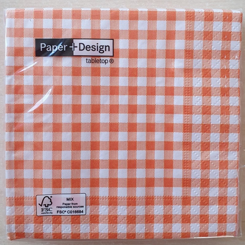 Servietten Karomuster grob orange