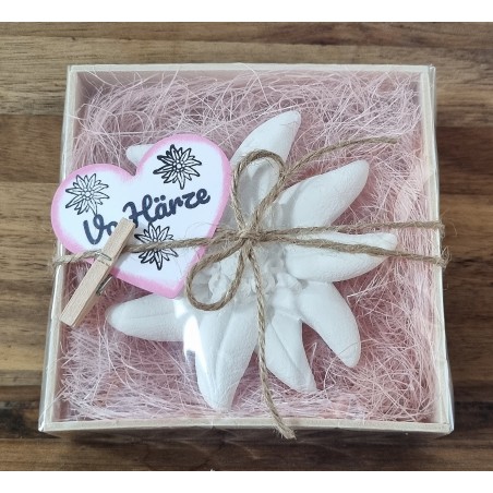 Edelweiss  " Vo Härze "  rosa/braun