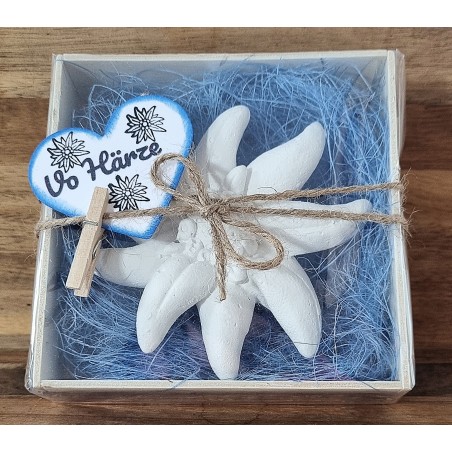 Edelweiss  " Vo Härze "  blau/kariert