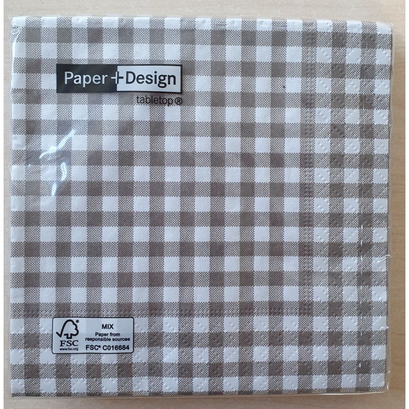 Servietten Karomuster grob taupe