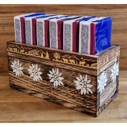 Taschentuch Böxli geflammt "Edelweiss/braun"
